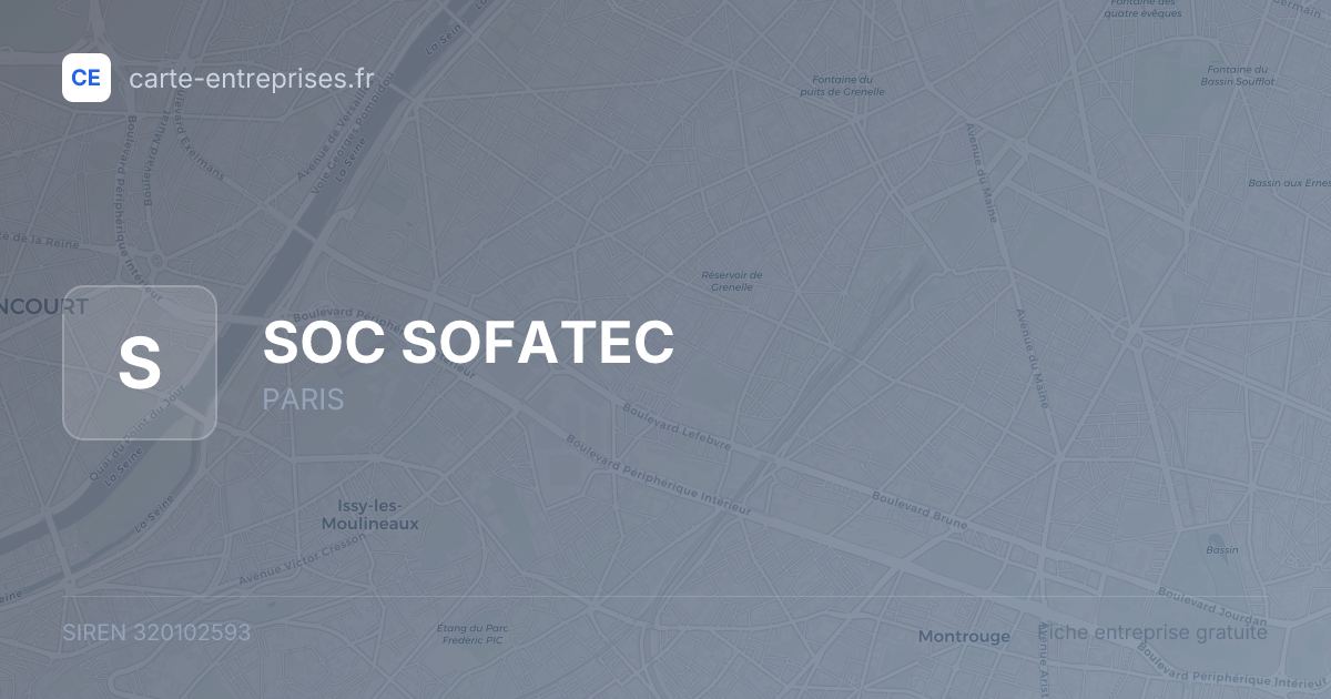 SOC SOFATEC — 320102593 — fiche entreprise