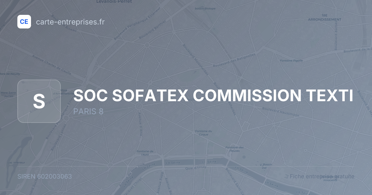 SOC SOFATEX COMMISSION TEXTI — 602003063 — fiche entreprise
