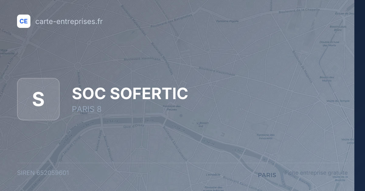 SOC SOFERTIC — 652059601 — fiche entreprise