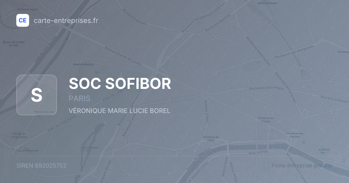 SOC SOFIBOR — 692025752 — fiche entreprise