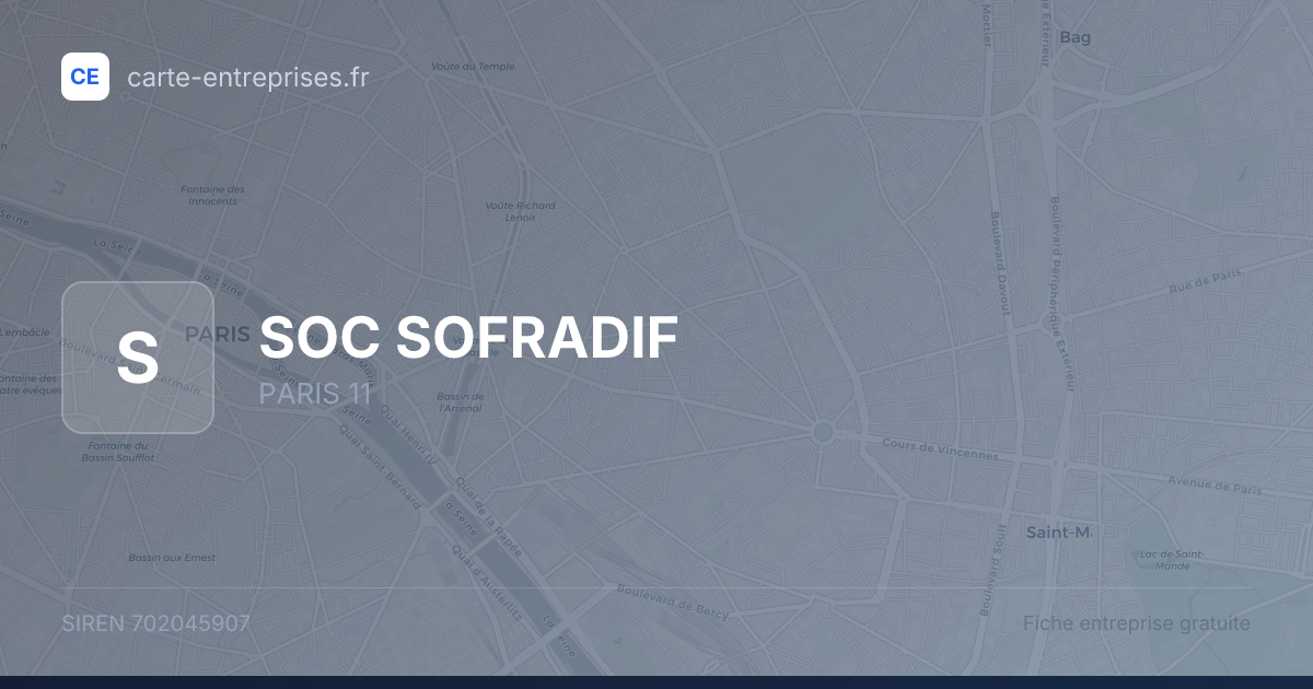 SOC SOFRADIF — 702045907 — fiche entreprise