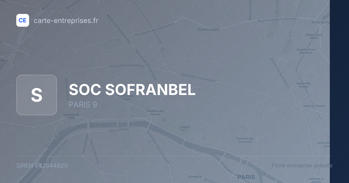 SOC SOFRANBEL — 642044820 — fiche entreprise