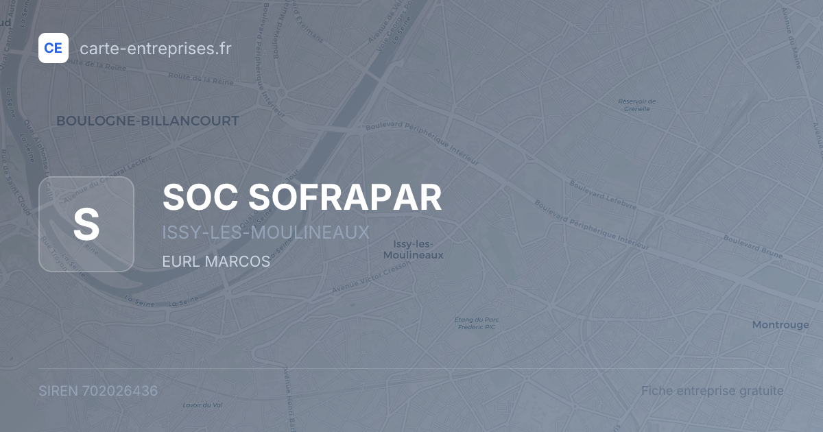 SOC SOFRAPAR — 702026436 — fiche entreprise