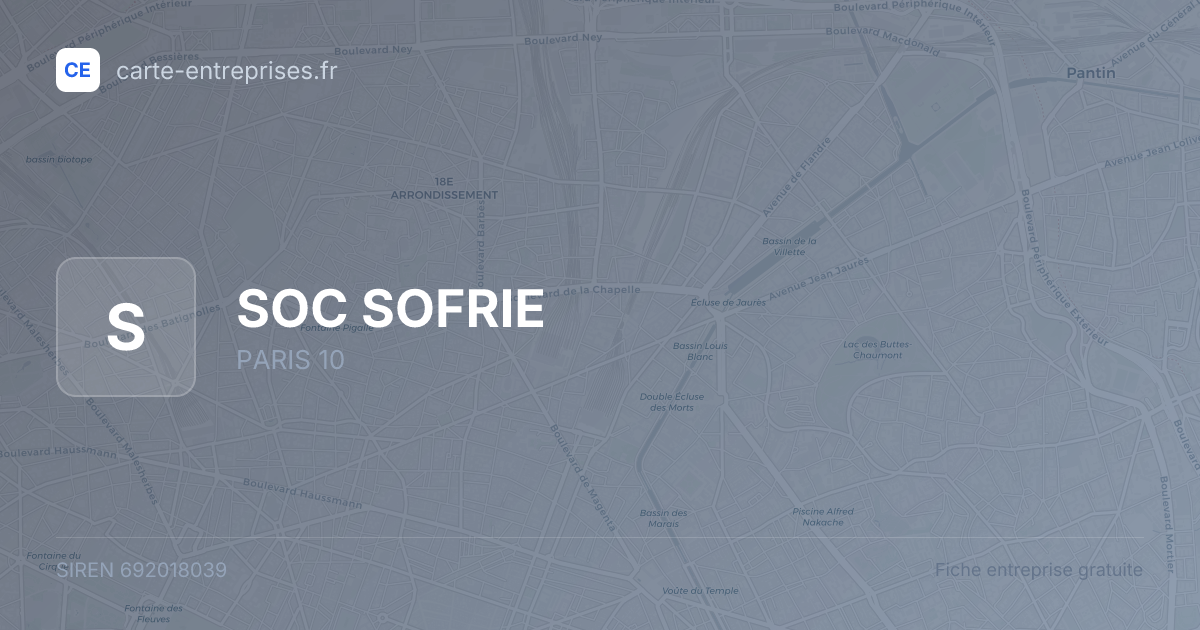 SOC SOFRIE — 692018039 — fiche entreprise