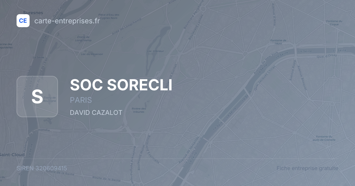 SOC SORECLI — 320609415 — fiche entreprise