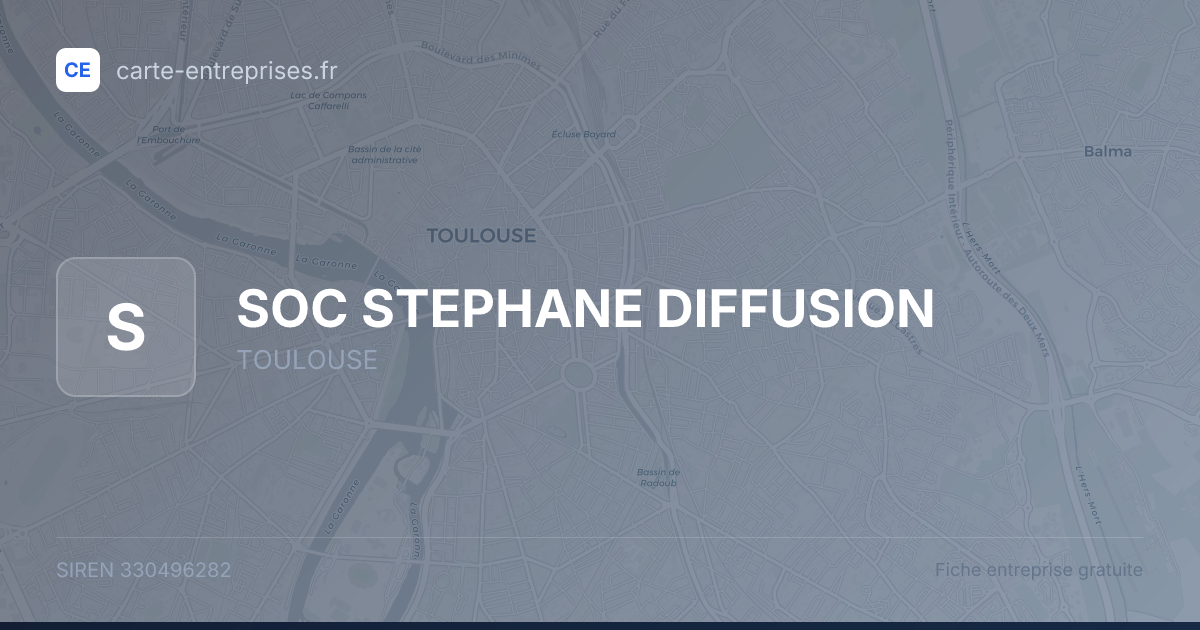 SOC STEPHANE DIFFUSION — 330496282 — fiche entreprise