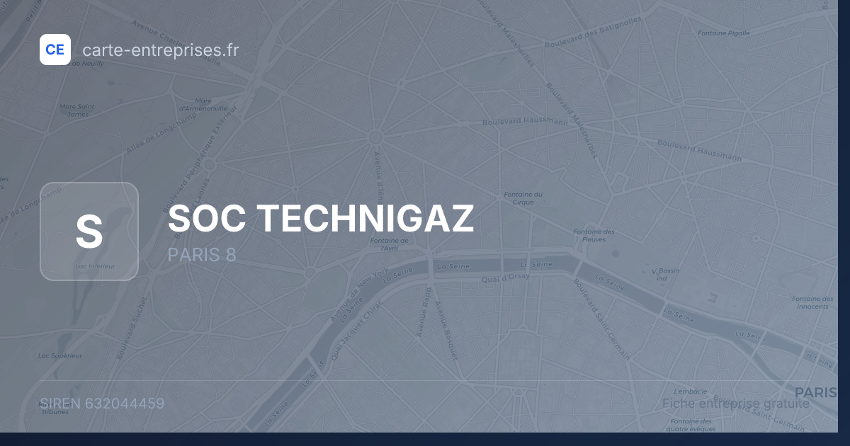 SOC TECHNIGAZ — 632044459 — fiche entreprise