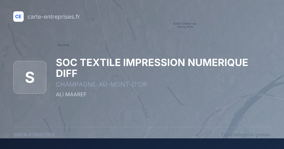 SOC TEXTILE IMPRESSION NUMERIQUE DIFF — 478083769 — fiche entreprise