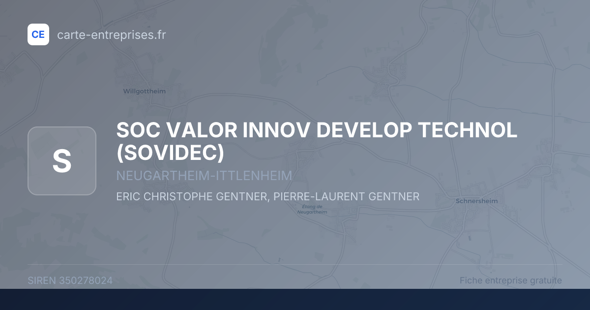 SOC VALOR INNOV DEVELOP TECHNOL (SOVIDEC) — 350278024 — fiche entreprise