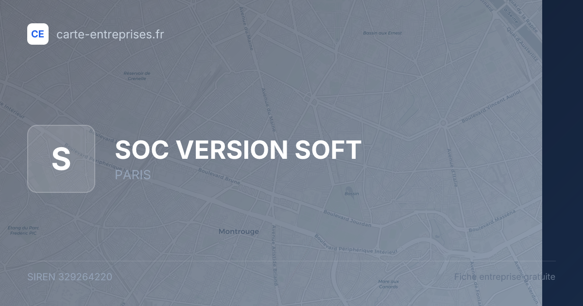 SOC VERSION SOFT — 329264220 — fiche entreprise