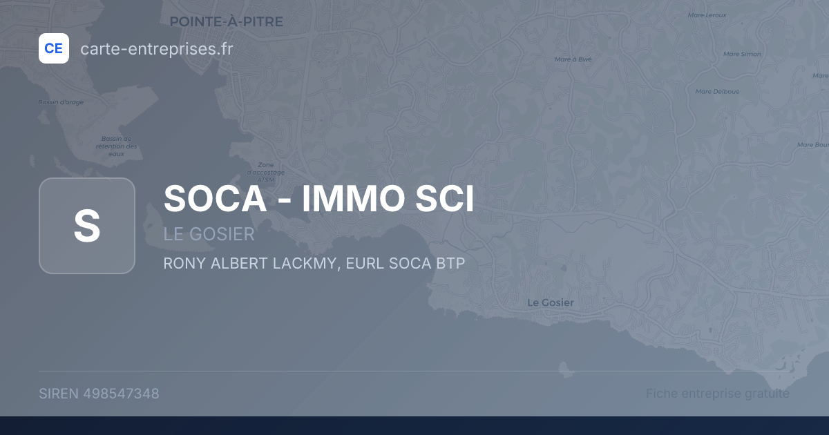 SOCA - IMMO SCI — 498547348 — fiche entreprise