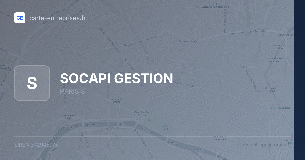 SOCAPI GESTION — 342985975 — fiche entreprise
