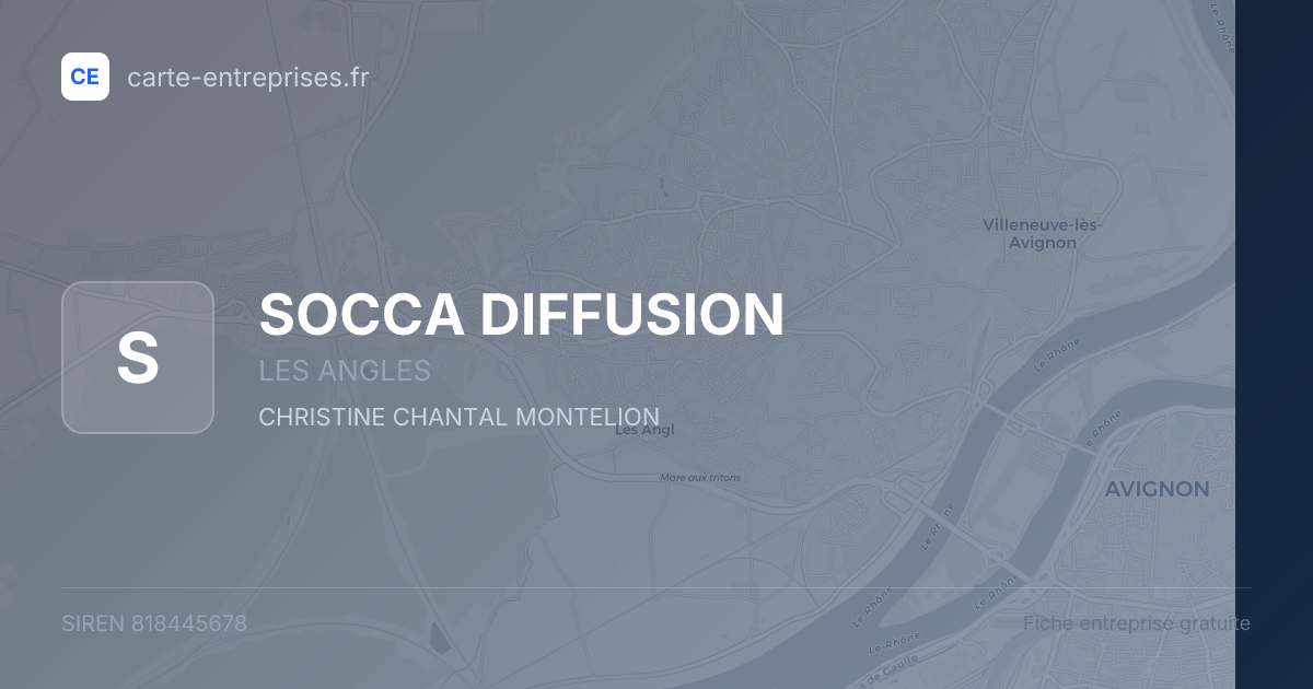 SOCCA DIFFUSION — 818445678 — fiche entreprise