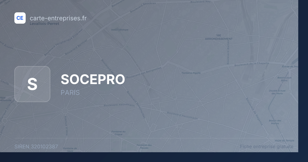 SOCEPRO — 320102387 — fiche entreprise