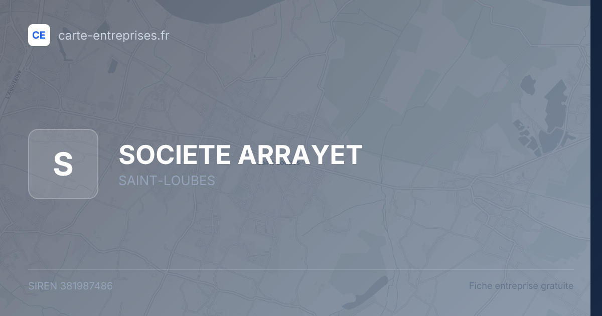 SOCIETE ARRAYET — 381987486 — fiche entreprise