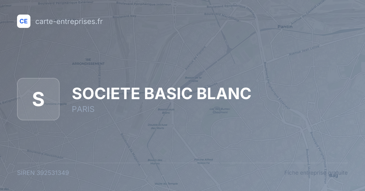 SOCIETE BASIC BLANC — 392531349 — fiche entreprise