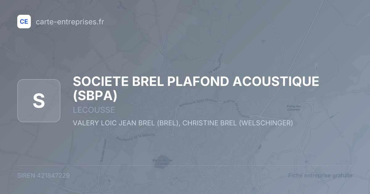 SOCIETE BREL PLAFOND ACOUSTIQUE (SBPA) — 421847229 — fiche entreprise