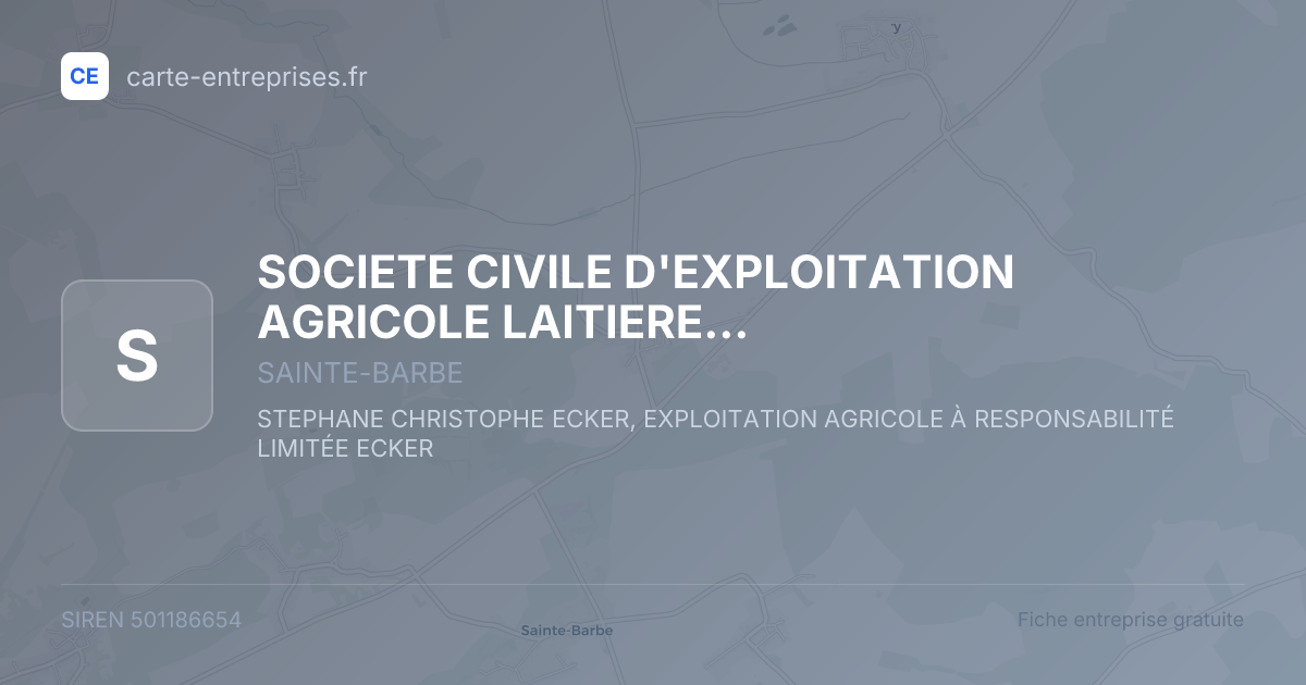 SOCIETE CIVILE D'EXPLOITATION AGRICOLE LAITIERE DU SOLEIL D'OR — 501186654 — fiche entreprise