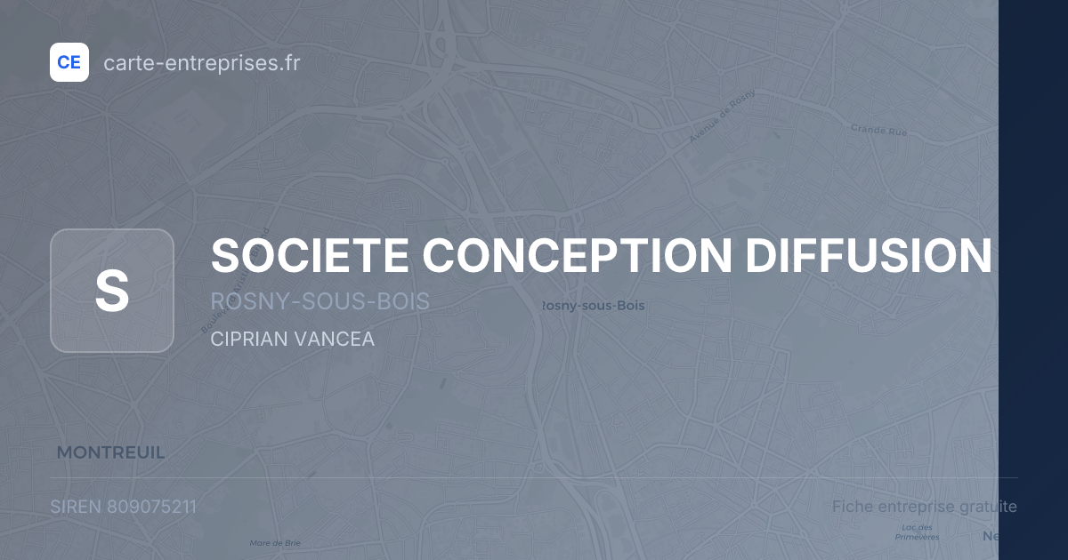 SOCIETE CONCEPTION DIFFUSION — 809075211 — fiche entreprise