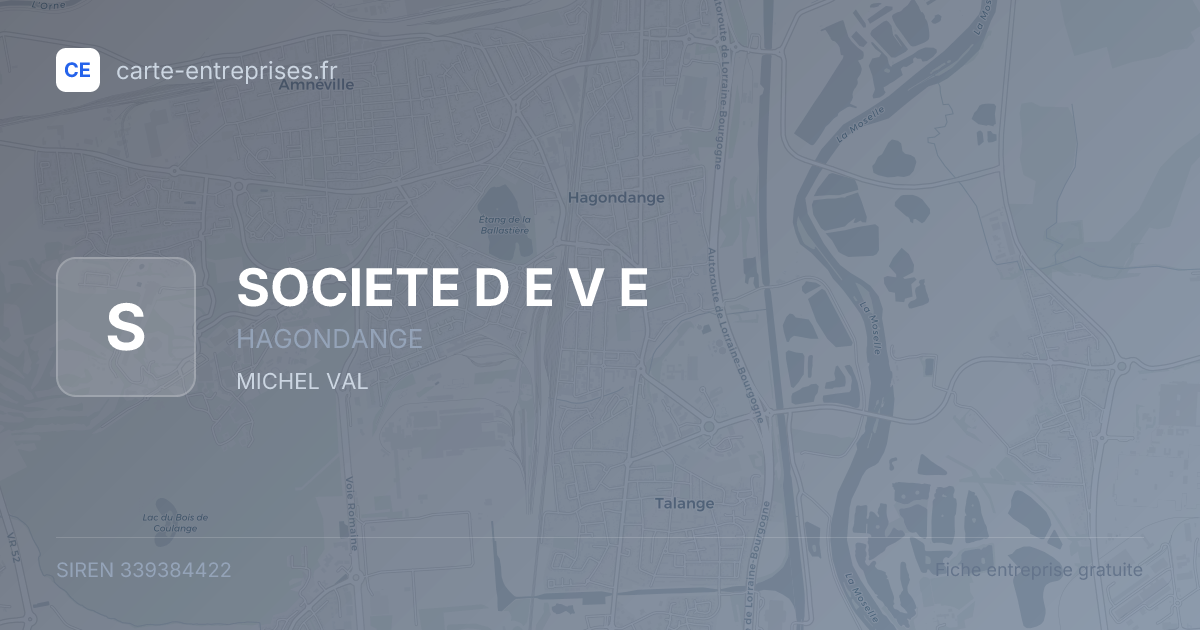 SOCIETE D E V E — 339384422 — fiche entreprise