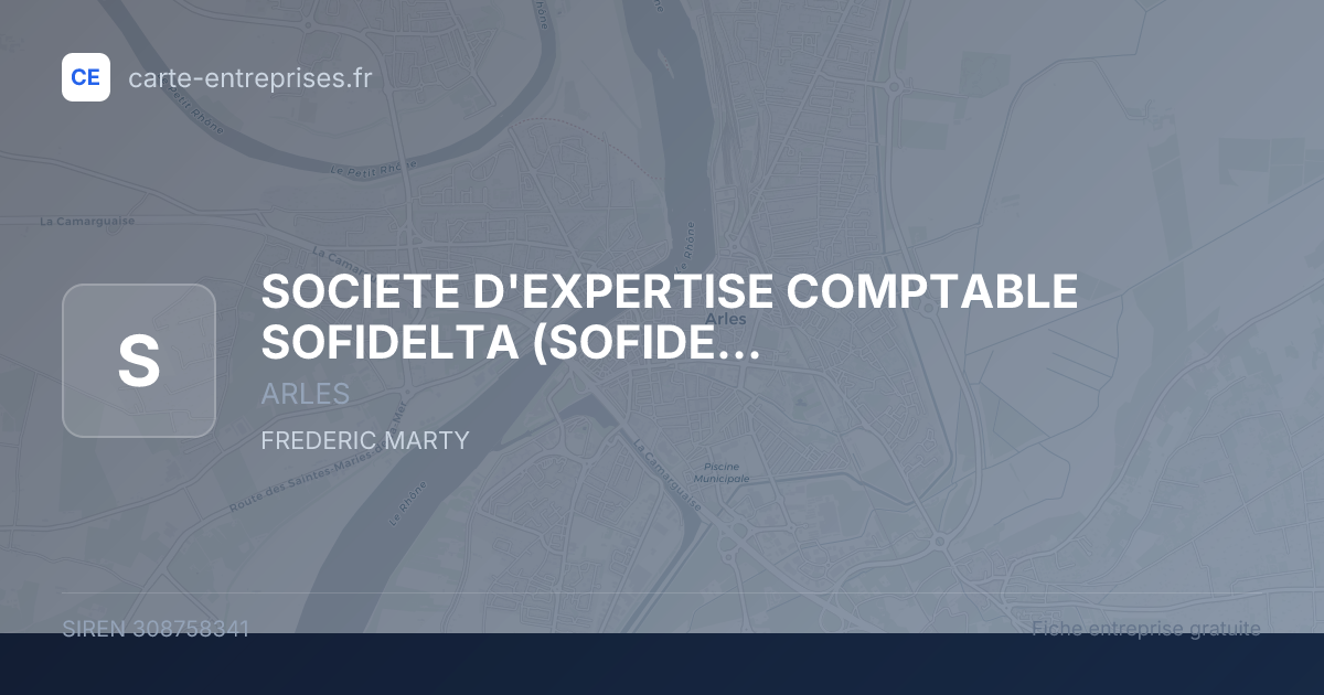 SOCIETE D'EXPERTISE COMPTABLE SOFIDELTA (SOFIDELTA) — 308758341 — fiche entreprise