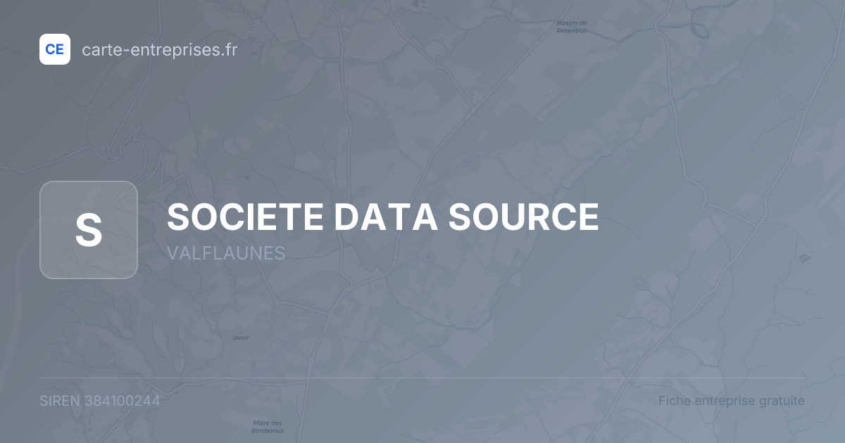 SOCIETE DATA SOURCE — 384100244 — fiche entreprise