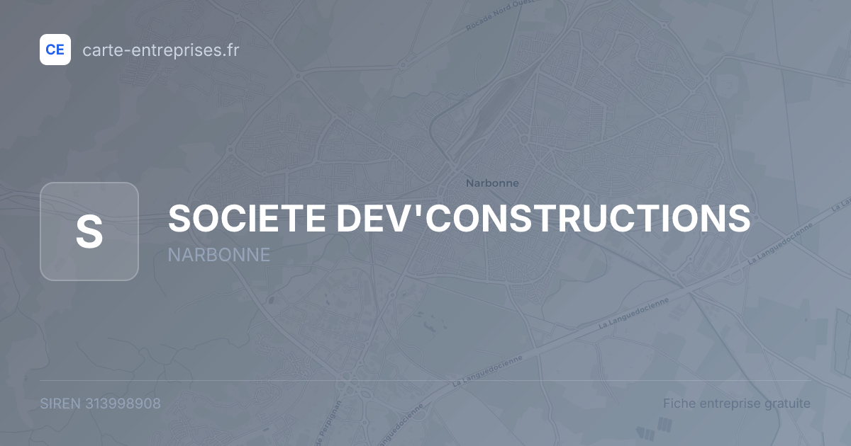 SOCIETE DEV'CONSTRUCTIONS — 313998908 — fiche entreprise
