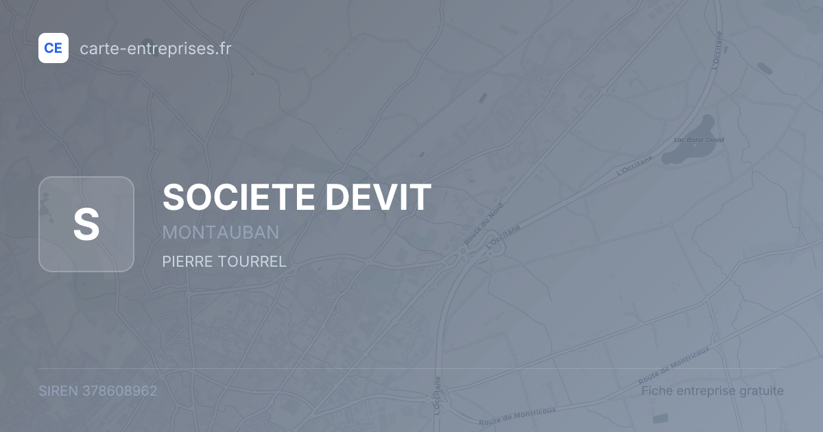 SOCIETE DEVIT — 378608962 — fiche entreprise