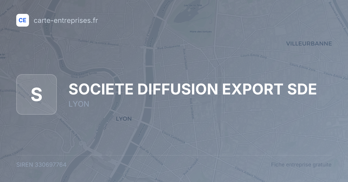 SOCIETE DIFFUSION EXPORT SDE — 330697764 — fiche entreprise