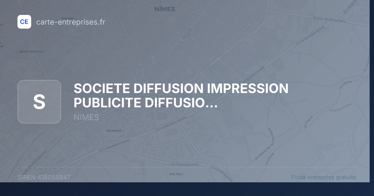 SOCIETE DIFFUSION IMPRESSION PUBLICITE DIFFUSION ELECTRONIQUE (AR'DIP DIFFELEC) — 418058947 — fiche entreprise