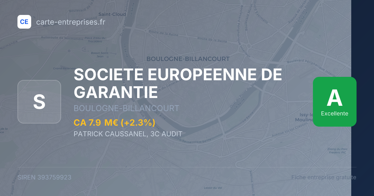 SOCIETE EUROPEENNE DE GARANTIE — 393759923 — fiche entreprise