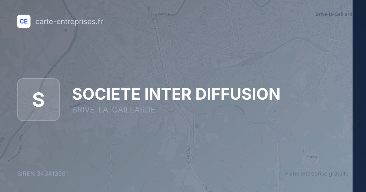 SOCIETE INTER DIFFUSION — 343413951 — fiche entreprise