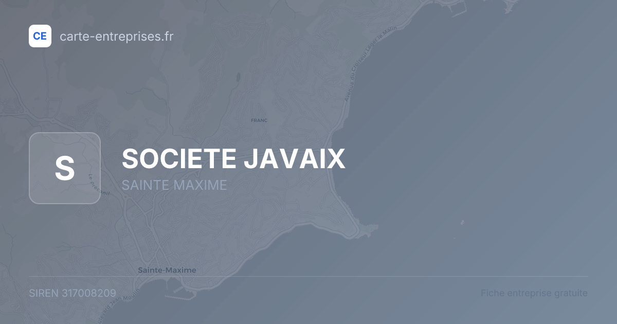 SOCIETE JAVAIX — 317008209 — fiche entreprise
