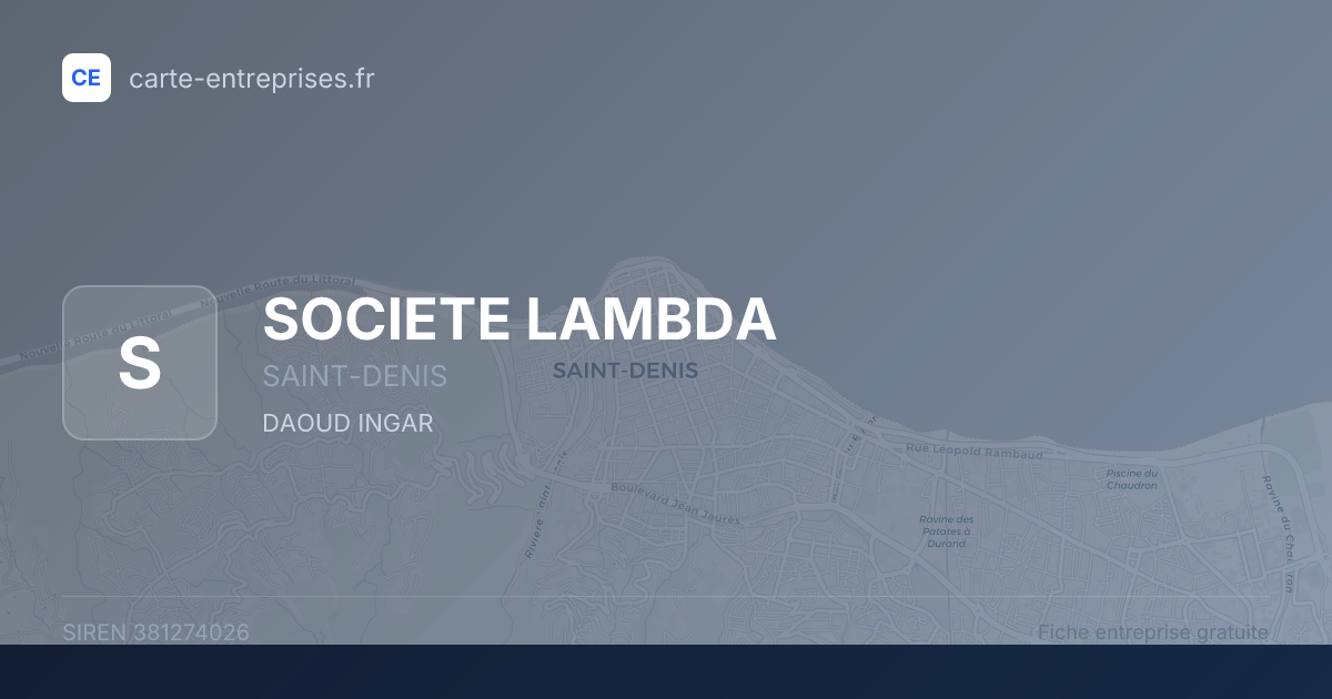 SOCIETE LAMBDA — 381274026 — fiche entreprise