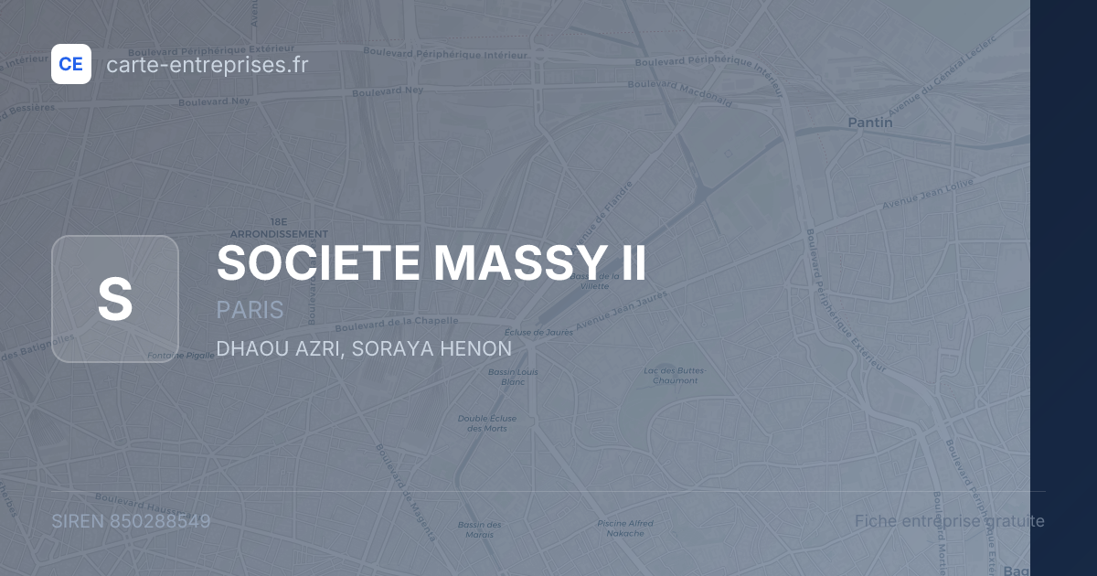 SOCIETE MASSY II — 850288549 — fiche entreprise