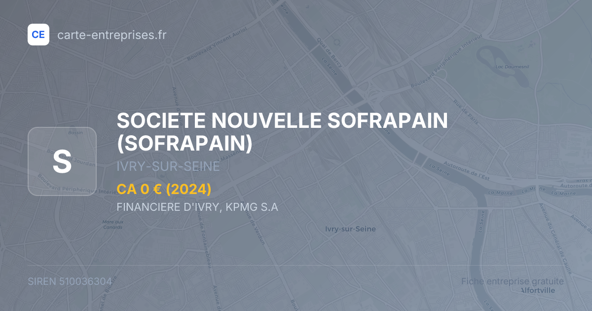 SOCIETE NOUVELLE SOFRAPAIN (SOFRAPAIN) — 510036304 — fiche entreprise