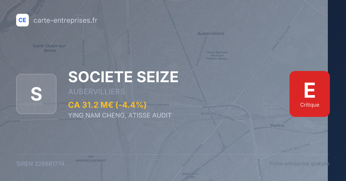 SOCIETE SEIZE — 326661774 — fiche entreprise