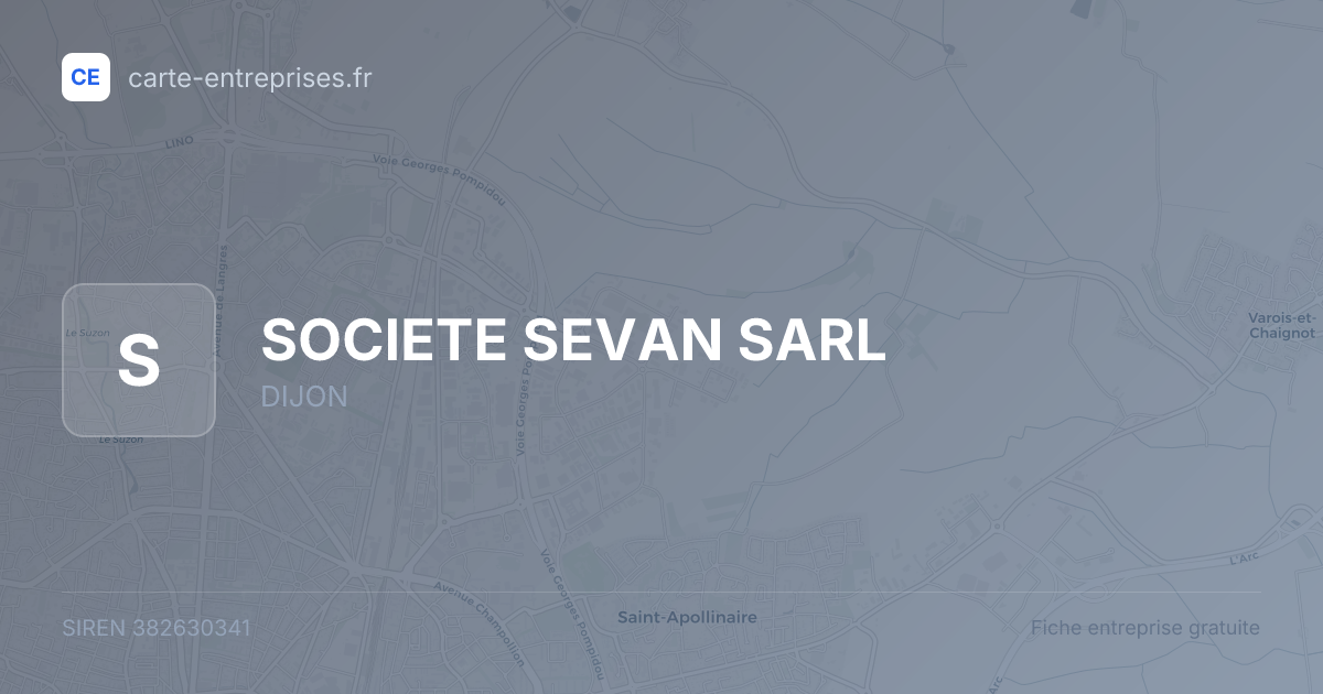 SOCIETE SEVAN SARL — 382630341 — fiche entreprise