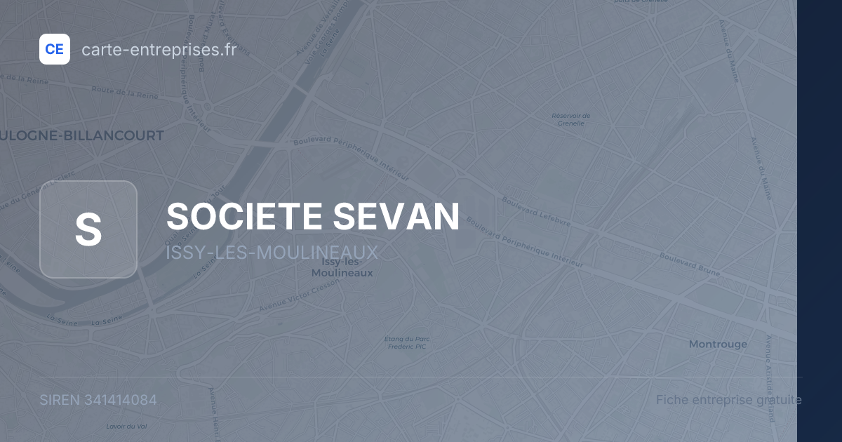 SOCIETE SEVAN — 341414084 — fiche entreprise