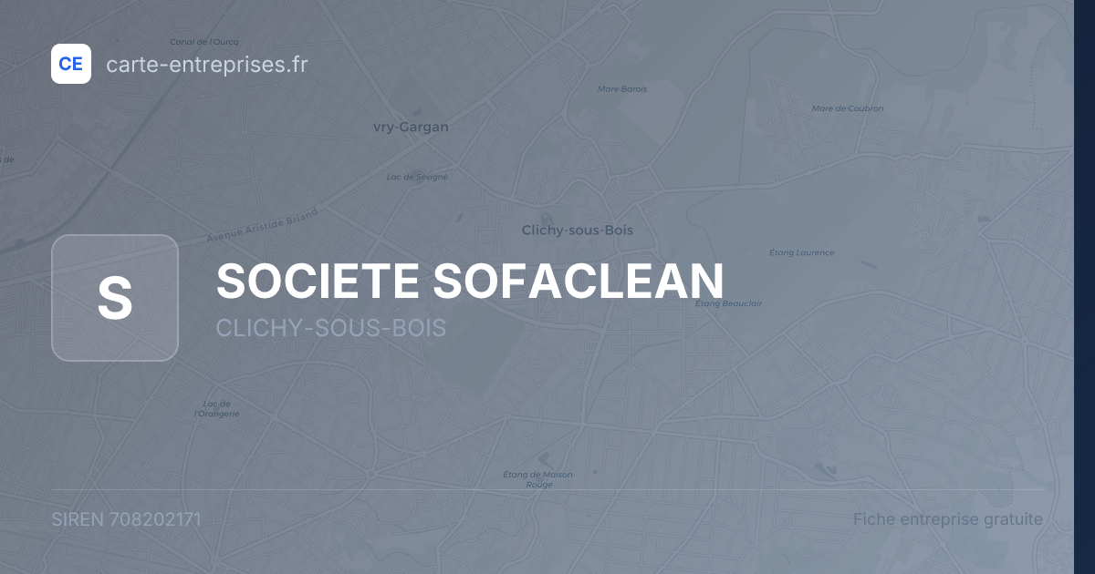 SOCIETE SOFACLEAN — 708202171 — fiche entreprise