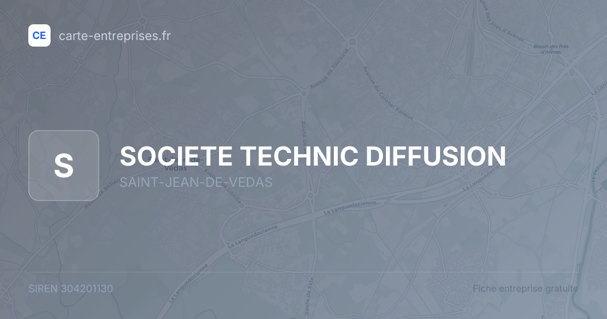 SOCIETE TECHNIC DIFFUSION — 304201130 — fiche entreprise