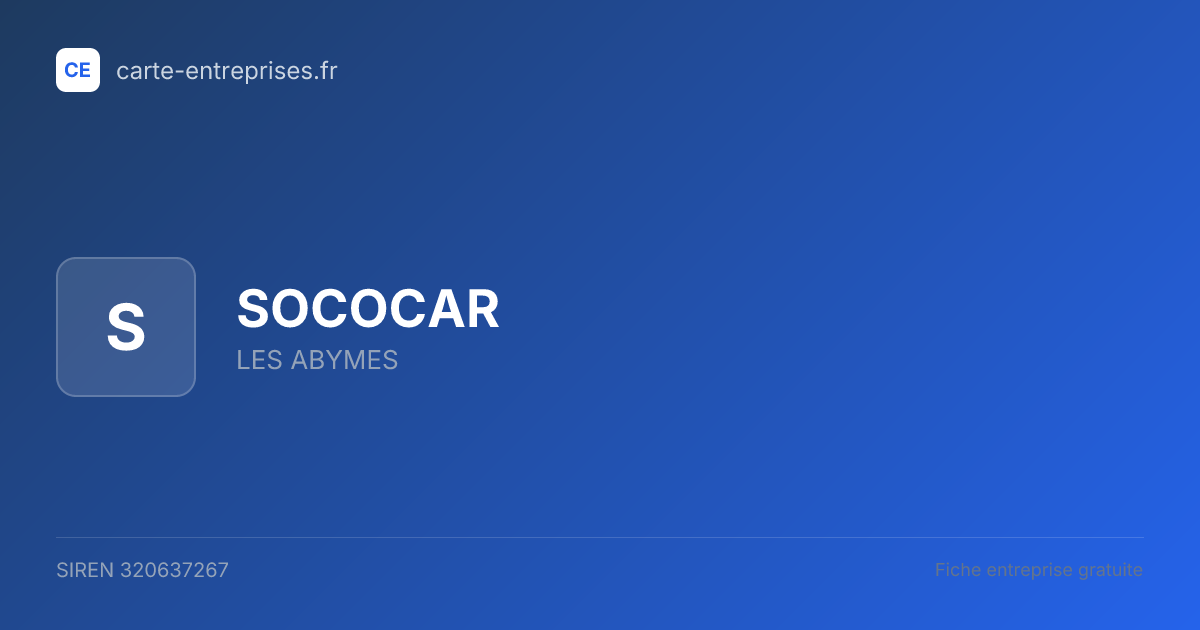 SOCOCAR — 320637267 — fiche entreprise