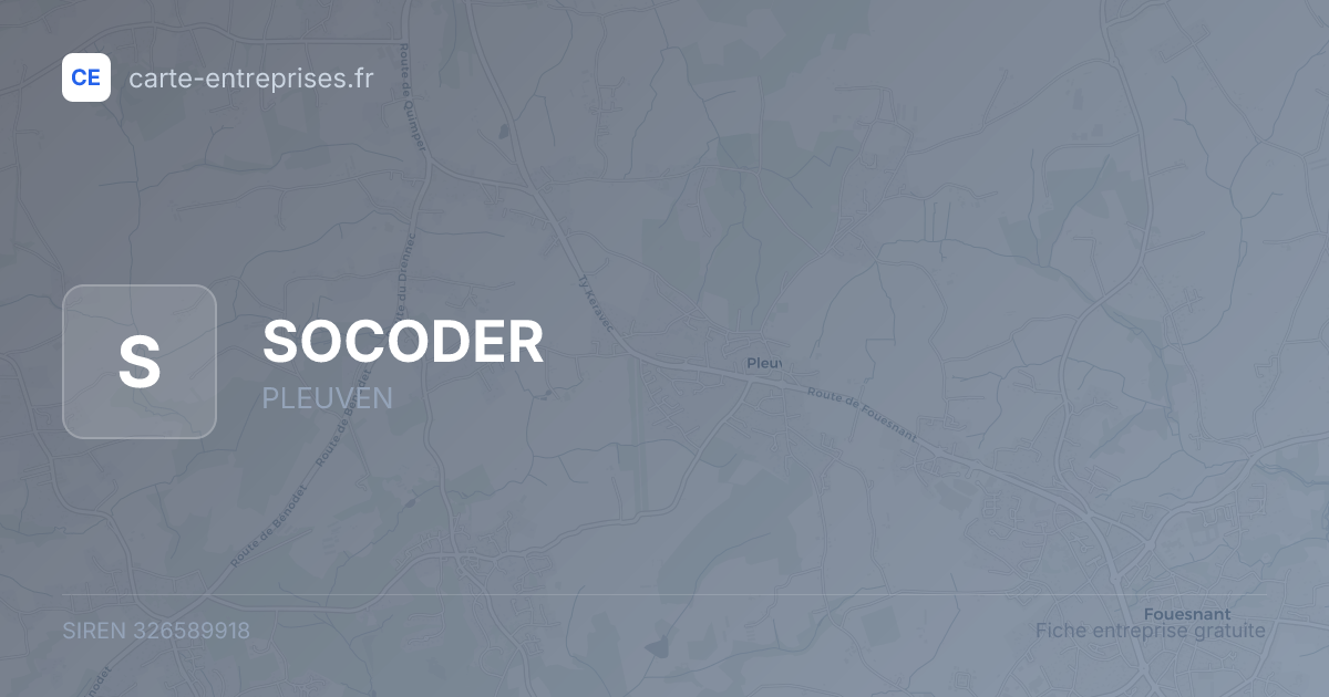 SOCODER — 326589918 — fiche entreprise