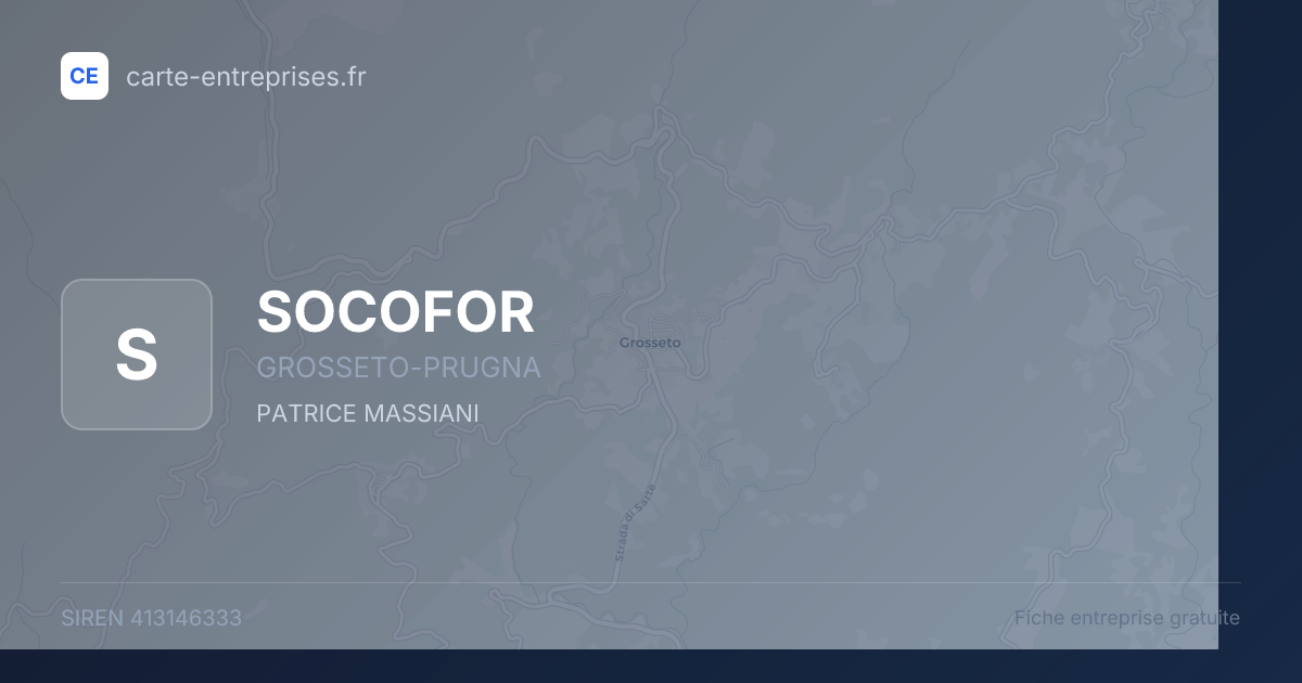 SOCOFOR — 413146333 — fiche entreprise