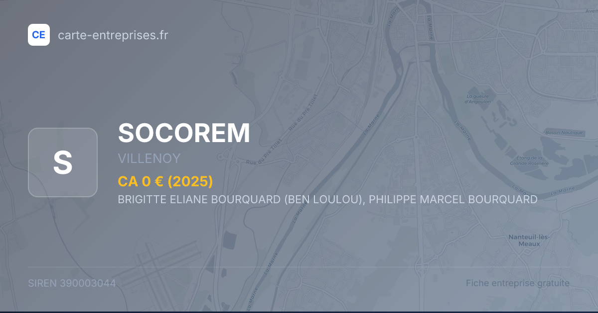 SOCOREM — 390003044 — fiche entreprise