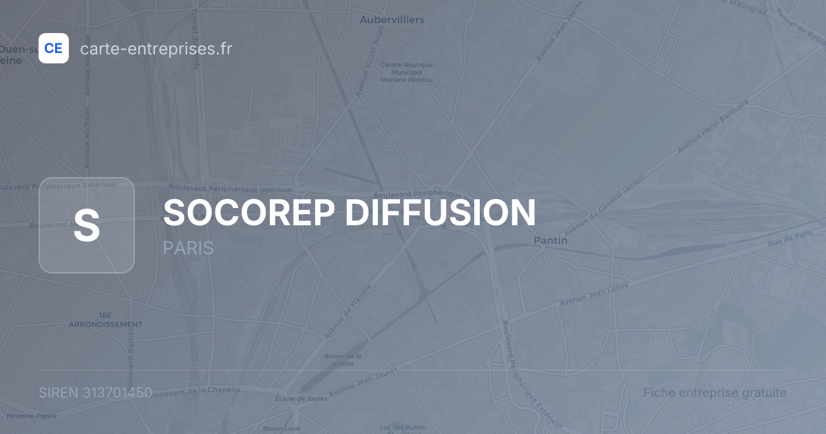 SOCOREP DIFFUSION — 313701450 — fiche entreprise