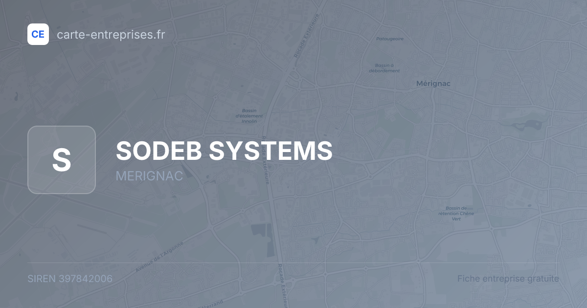 SODEB SYSTEMS — 397842006 — fiche entreprise