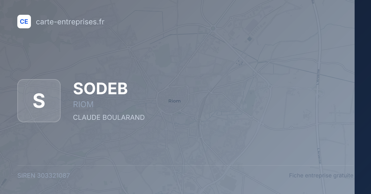 SODEB — 303321087 — fiche entreprise