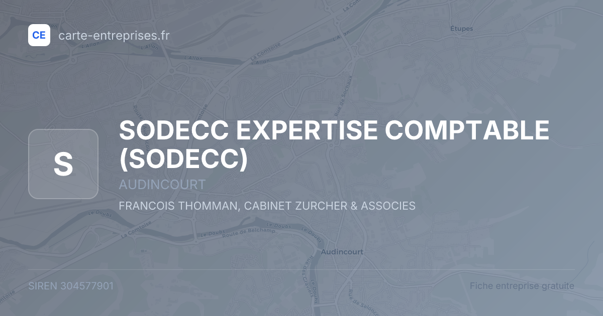 SODECC EXPERTISE COMPTABLE (SODECC) — 304577901 — fiche entreprise