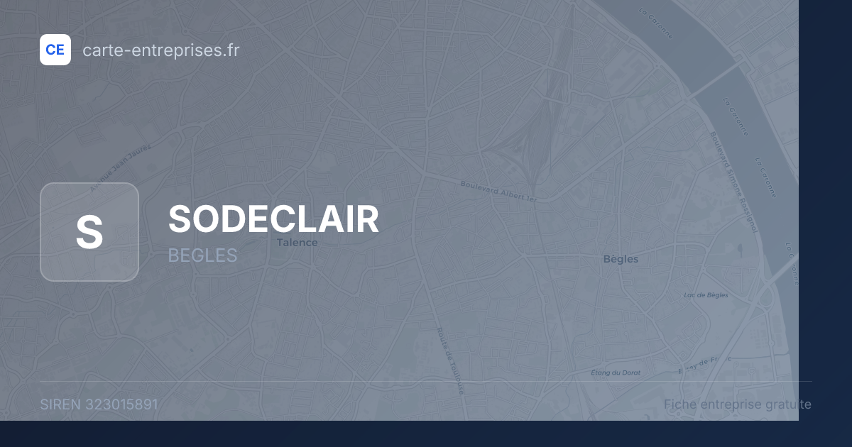 SODECLAIR — 323015891 — fiche entreprise